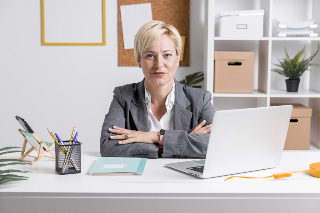 Person at a working desk