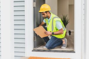 man performing a house inspection