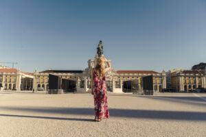 woman in Lisbon square