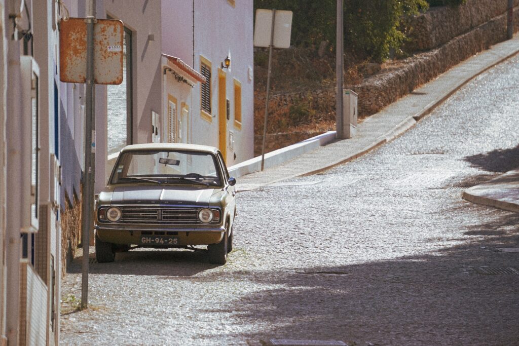 car parked in a street