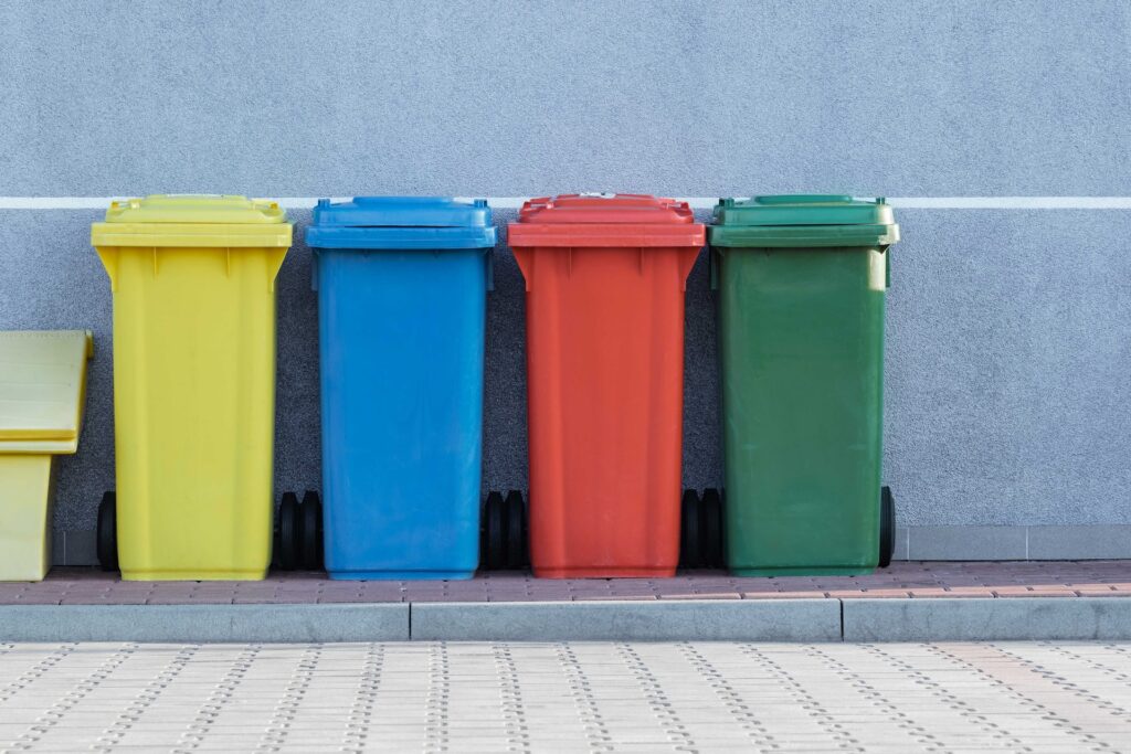 recycle bins on the street