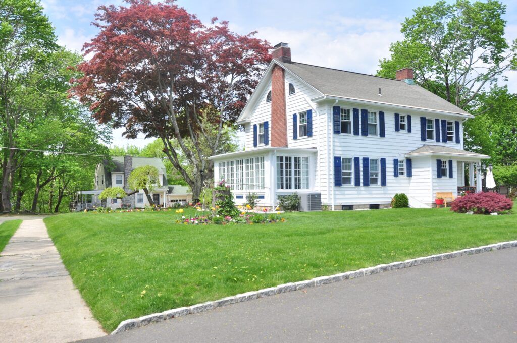 house with a green yard