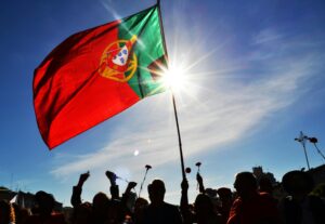 portuguese flag sunset